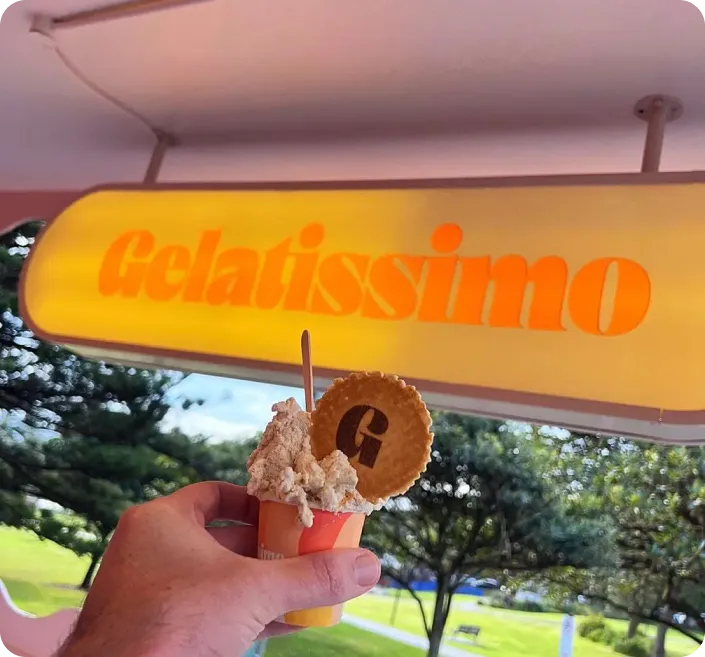 Gelatissimo ice cream display