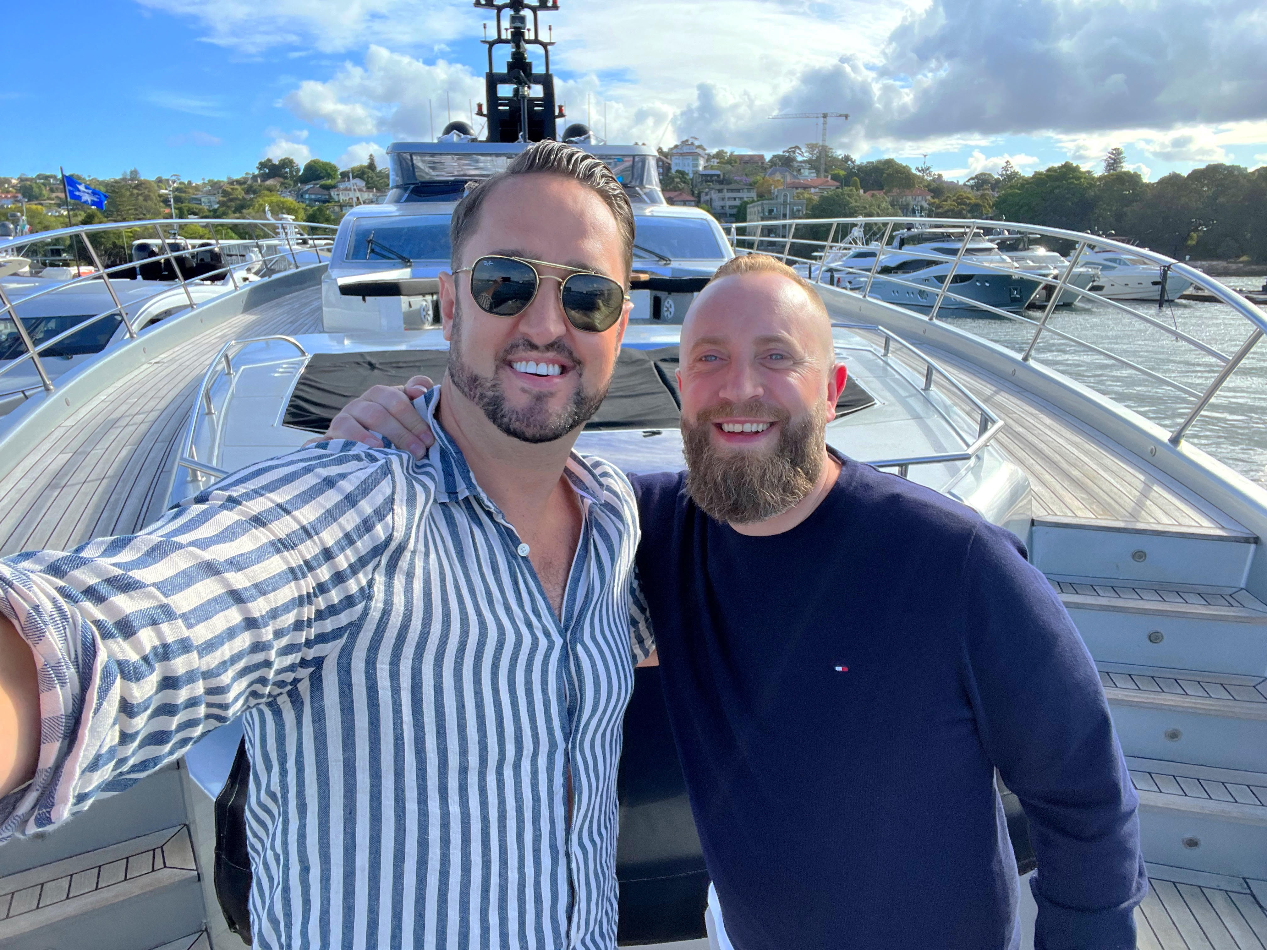 Mat & Andrew on boat