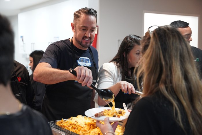 Mat at charity food bank day