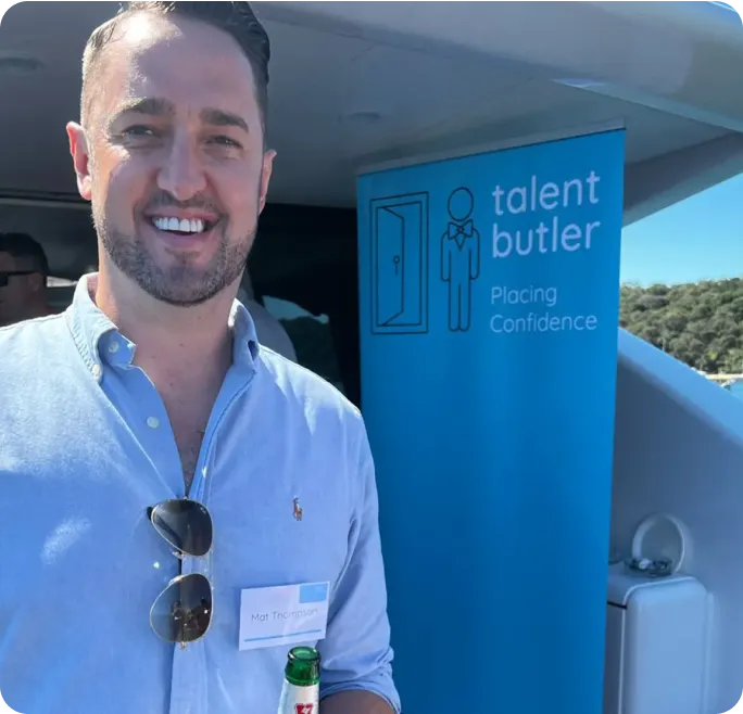 Mathew Thompson on client boat cruise